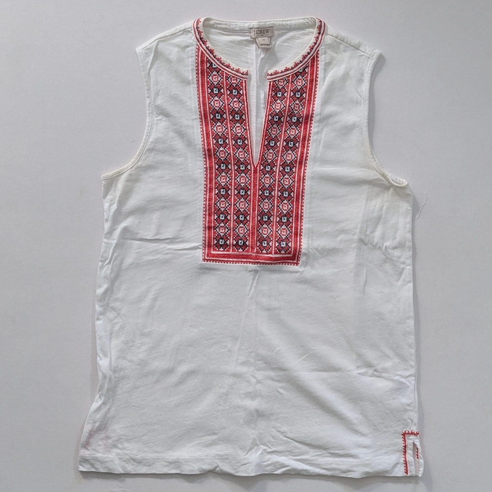 J. Crew Embroidered Tank XS